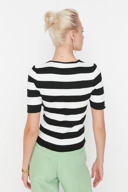 Trendyolmilla Siyah Cizgili Triko Bluz TWOAW23BZ00015  фото 5