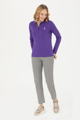 Женский фиолетовый базовый свитшот - U.s. polo assn фото 11