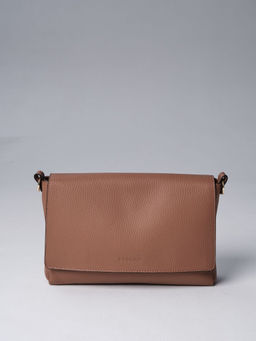 Сумка кожаная на плечо Deboro 30181 светлый орех