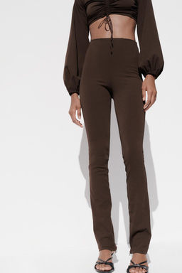 ELASTICATED LEGGINGS WITH ZIP - Zara фото 3