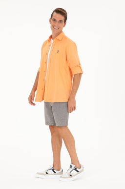 U. S. Polo Assn / Мужская оранжевая базовая рубашка с длинным рукавом - U.s. polo assn фото 11