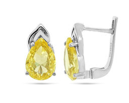 Серьги из серебра крайола циркон, Виолет