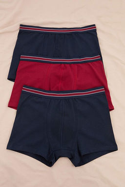 Bordo-Lacivert 3l_ Paket Pamuklu Esnek Boxer TMNSS23BX00016