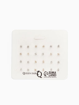 Цена за 2 шт. Серьги пусеты QF «Романтика», 12 пар, сердечки, цветные в золоте