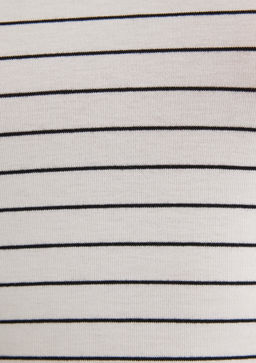 Beyaz Cizgili Basic Tisort - Mavi фото 6