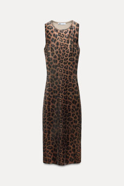 KNIT FOIL DRESS WITH ANIMAL PRINT - Zara фото 6