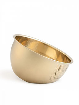 Дуршлаг 22x15x8, 3 л светло-золотистый нержавеющая сталь - Denastia фото 2