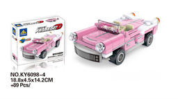 Конструктор "KAZI" 89 дет. "Кабриолет розовый" с устр. для запуска (KY6098-4) в коробке (р)