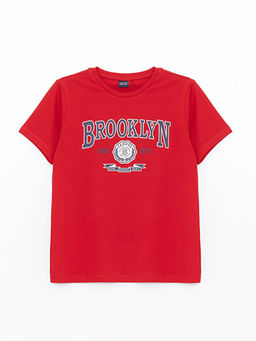 Bisiklet Yaka Bask?l? K?sa Kollu Erkek ?ocuk Pijama ?st