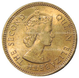 Монета 1/2 цента 1955 года Британские Восточные Карибы