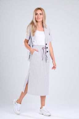 Костюм Gamma & Gracia 470 белый серая полоска  фото 3