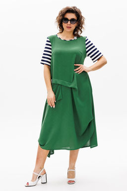 Платье Michel Chic 2178 зеленый, полоска  фото 4
