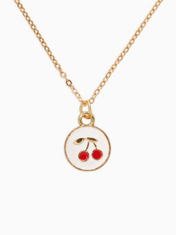 Набор детский «Выбражулька. Вишня», 3 предмета: кулон, кольцо, серьги, бело-красный в золоте