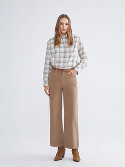 Y?ksek Bel Kadife Kad?n Pantolon