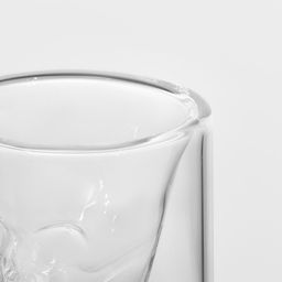 Цена за 6 шт. Стопка-шот с двойными стенками «Череп», 35 мл, 4.5×5.2 см, стекло, прозрачный