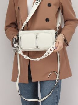 Сумка женская натуральная кожа GU 2033-2573, 1отд, плечевой ремень, белый SALE 245038 - Adelia фото 5