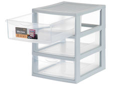 Органайзер 3-х секционный 25*19,5*26 см, серый/прозрачный (модель 596) - Elan gallery фото 3