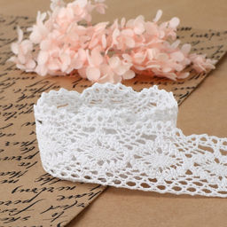 Кружево вязаное, 40 мм, 15±1 м, белое