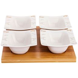 НАБОР ИЗ 4 САЛАТНИКОВ НА ДЕРЕВ.ПОДСТАВКЕ LEFARD FANTASY 11,5 СМ  фото 2