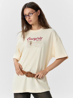 Футболка женская желтая с надписью Cowgirls - Mark formelle фото 5