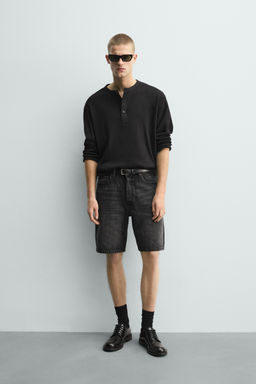 BERMUDA DENIM STRAIGHT FIT / Carb?n