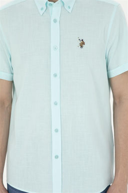 Мужская вода -зеленая рубашка с короткими рукавами в корзине - U.s. polo assn фото 6