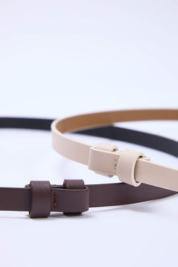 Siyah-Bordo 2li Paket Deri Gorunumlu Kemer TWOAW26KE00003 - Trendyolmilla фото 8