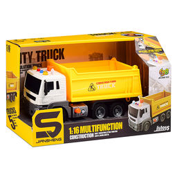 Машина "Самосвал" 1:16 (свет, звук) в коробке (цвет желтый)