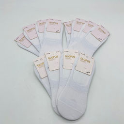 Следки GLOPUS полусетка бело-голубоватые 12 шт в уп (арт. А-0706)