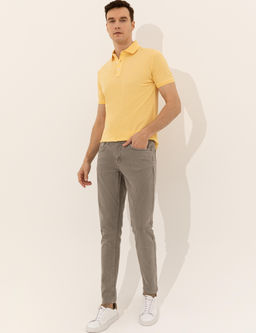 Светло-желтая облегающая базовая футболка - Cacharel фото 3