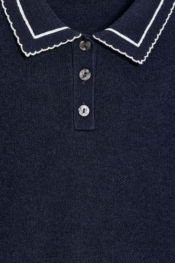KNIT POLO SHIRT WITH CONTRAST TRIMS - Zara фото 6
