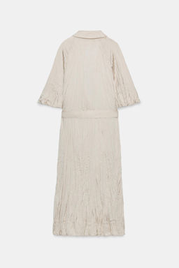 VESTIDO PLISADO CINTUR?N ZW COLLECTION / Cava - Zara фото 8
