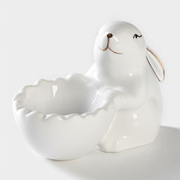 Подставка для яйца Доляна «Зайка в золотом», 11×6×8 см, белая