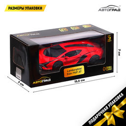 Машина металлическая LAMBORGHINI Sian FKP 37, 1:32, открываются двери, инерция, цвет красный - Автоград фото 4