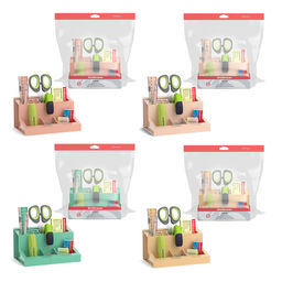 АКЦИЯ СТОК Цена за 4 шт. Набор настольный пластиковый ErichKrause® Leader, Powder, ассорти из 4 цветов