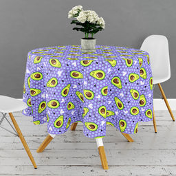 Скатерть д146см Авокадо, вид 2/2, диаметр стола до 105см, на 6 персон, рогожка (хлопок 100%) 171г/м2, упаковка классическая, пакет ПВХ 28х41см, Домашняя мода (Россия)