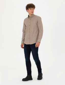 Bej Slim Fit Uzun Kollu G_mlek - Pierre cardin фото 4
