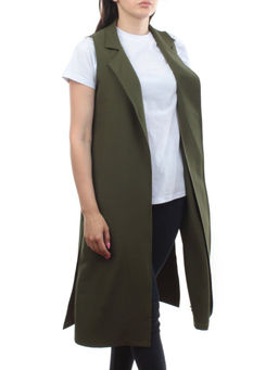 S2623 GREEN Жилет женский классический удлиненный (95% полиэстер,5% спандекс)