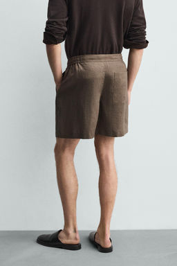 BERMUDA RELAXED FIT 100% LINO / Marr?n / Topo - Zara фото 12
