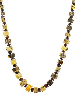 Стильные бусы из текстурного балтийского янтаря с матовой поверхностью