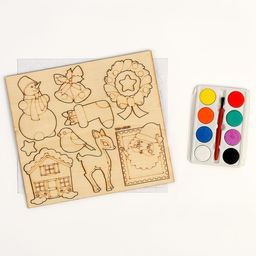 Роспись по дереву. Магнитный набор Новый год - Лесная мастерская фото 2