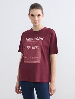 New York Bask?l? Oversize Kad?n Ti??rt