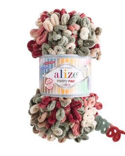 Пуффи файн колор (Puffi fine color) пряжа Alize 100%микрополиэстер 5х100г/14.5 м