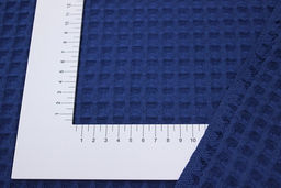 Вафельное премиум-полотно Бохо цв.темно-синий, ш.1.48м, хлопок-100%, 240гр/м.кв - Купава фото 2