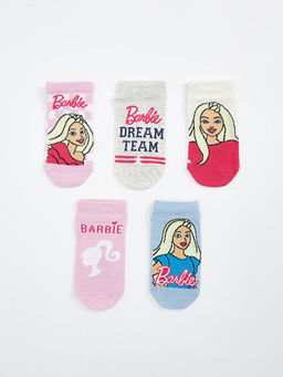 Barbie Desenli K?z ?ocuk Patik ?orap 5li