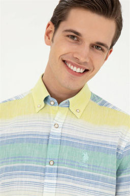 Мужская неоново-желтая рубашка с коротким рукавом - U.s. polo assn фото 2