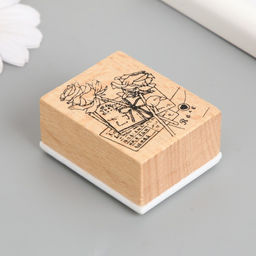 Печать дерево, резина Розы и письма, 5?4?2.5 см