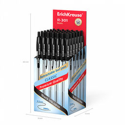 Цена за 50 шт. Ручка шариковая автоматическая ErichKrause R-301 Matic Classic 1.0, цвет чернил синий (в коробке по 50 шт.) фото 10
