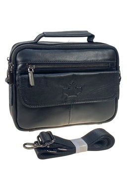 Сумка мужская из натуральной кожи, цвет черный