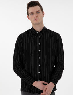Siyah Regular Fit _izgili Uzun Kollu G_mlek - Pierre cardin фото 3